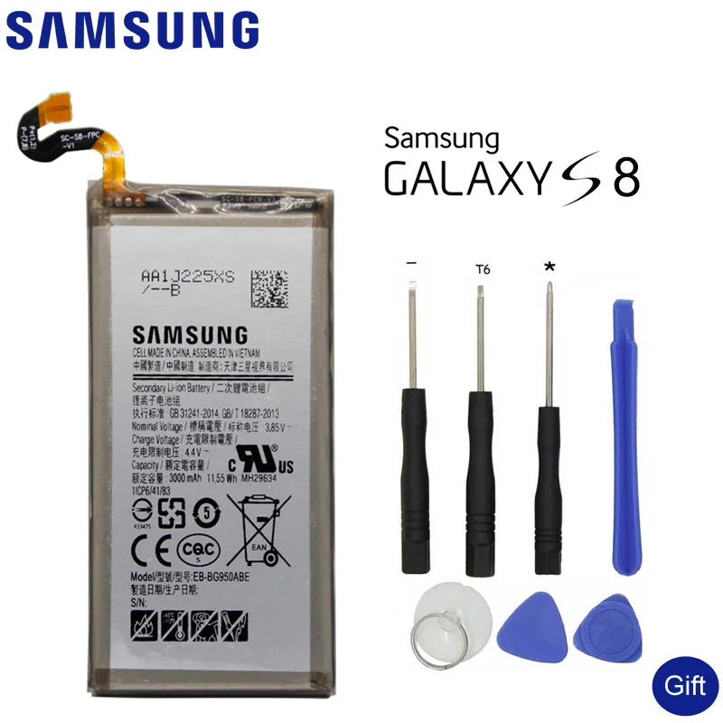 

Samsung Original Spare Battery EB-BG950ABE For Samsung GALAXY S8 SM-G9508 G9508 G9500 G950U SM-G G Capacity 3000mAh