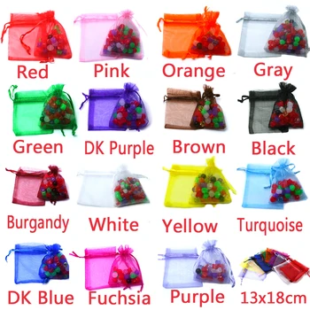 

80Pcs/bag 13x18cm Mixed Organza Bags Wedding Pouches Gift Bags Jewelry packaging Transparent Gauze Bag