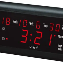 Лидер продаж, большой светодиодный настенные часы современного дизайна с термометром и гигрометром VST795w