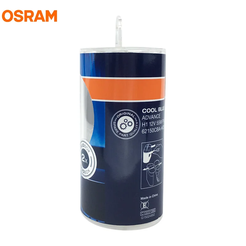 OSRAM H1 5000K 12V 55W Холодный Синий Advance галогенные лампы ксенон Мега белый 50% больше светильник автомобильный головной светильник OEM лампы пара 62150CBA