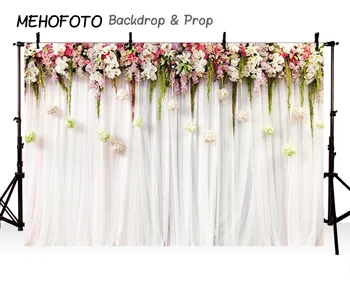 

MEHOFOTO Customize Wedding Stage Photography Backdrop,Wedding Invitation Floral Wall Photobooth Background Photo Prop