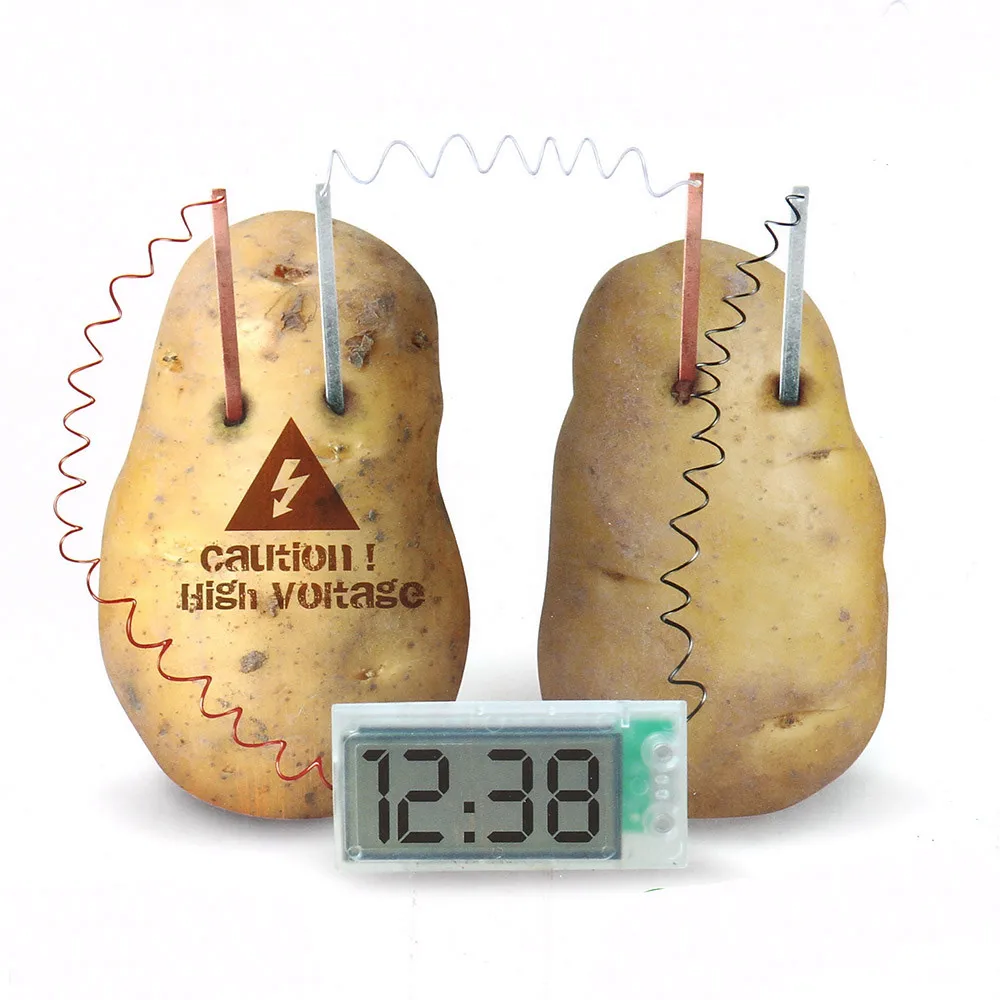 Potato Powered Digital Clock Scientific Educational Kids Fun Novelty