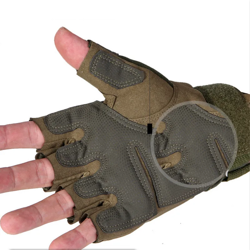 Men's Tactical Gloves Military Army Fingerless Gloves Outdoor Sports Anti-Slip Shooting Paintball Airsoft Bicycle Gloves