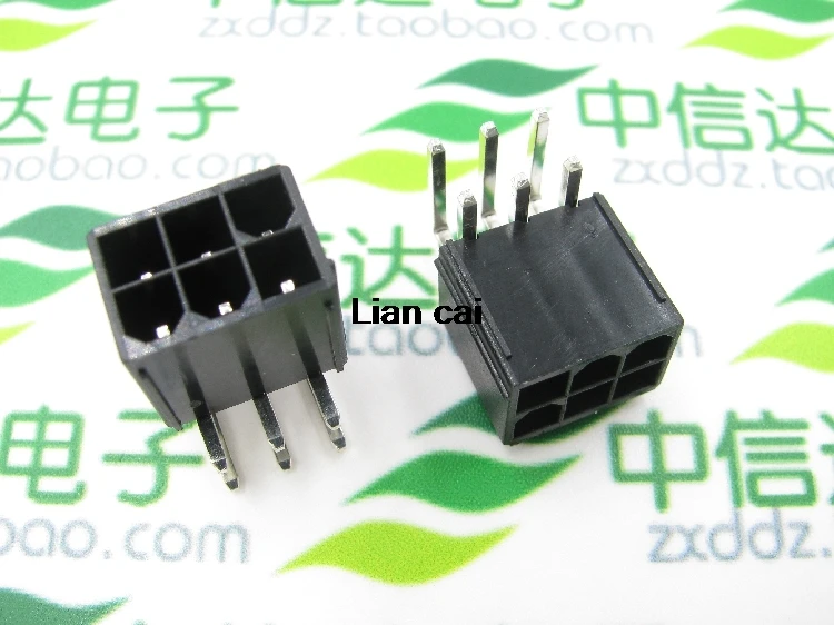 

5559 4.2mm black 6P female socket Straight or Curved needle for PC computer ATX graphics card GPU PCI-E PCIe Power connector