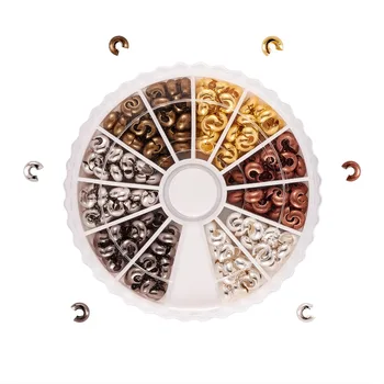 

250pcs/box 5X4mm 6 Color Brass Crimp Beads Covers for DIY Jewelry Making Findings Bracelet Necklace hole 2mm Wholesale Pandahall