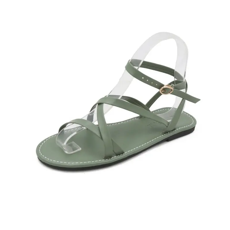 

TOSJC Lady summer casual shoes flat sandals sandalias de verano para mujer teenage shoes lady students casual shoes summer