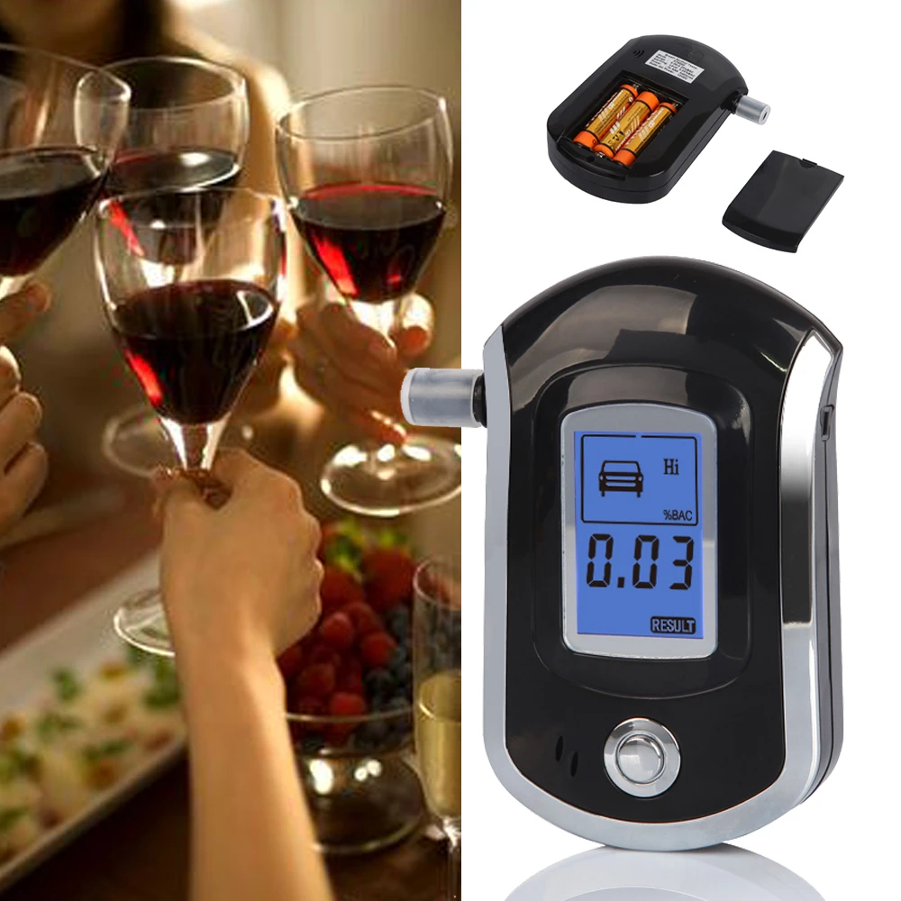 AT-6000 GREENWON Professional Mini Digital LCD Screen Breath Alkohol Alcohol Tester Breathalyzer Bafometro Alcoholimetro