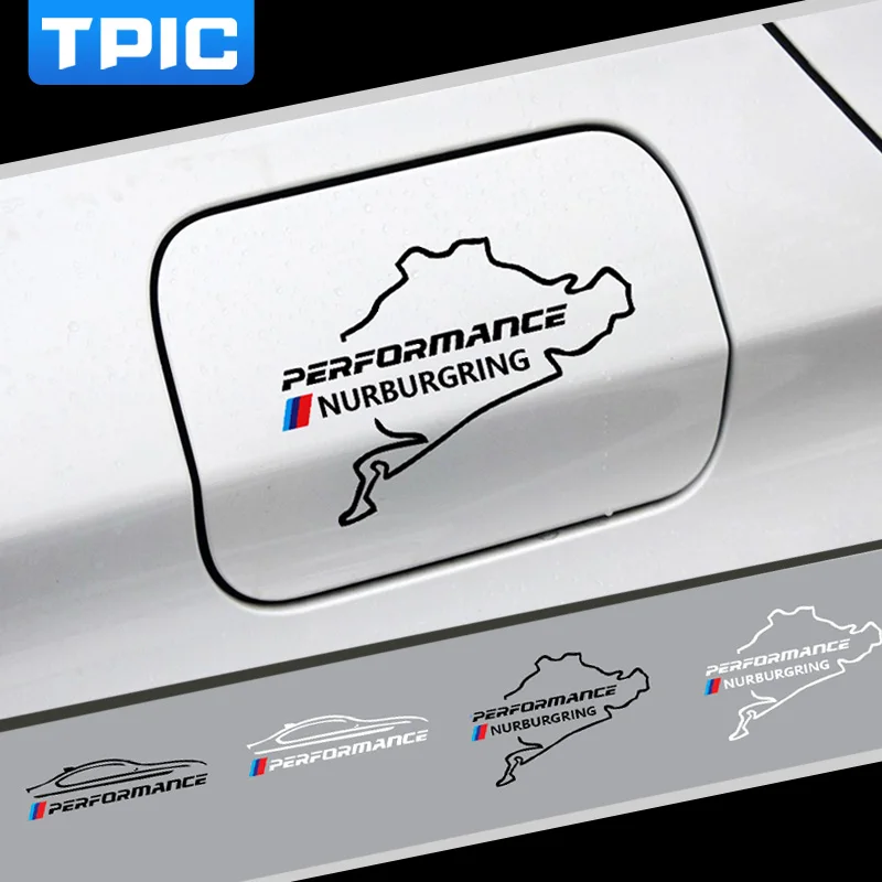 

TPIC Car Fuel Tank Cap Sticker Racing Road Nurburgring Performance Decal For BMW e90 e46 e60 e39 f30 f34 f10 f15 f26 X1 X3 X4 X5