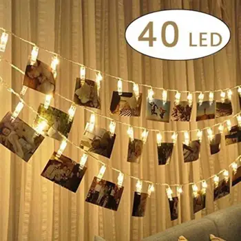 

4.2M 40 LED String Lights Battery Operated Decorative Light Ropes For Hanging Pictures Cards (Warm Light)