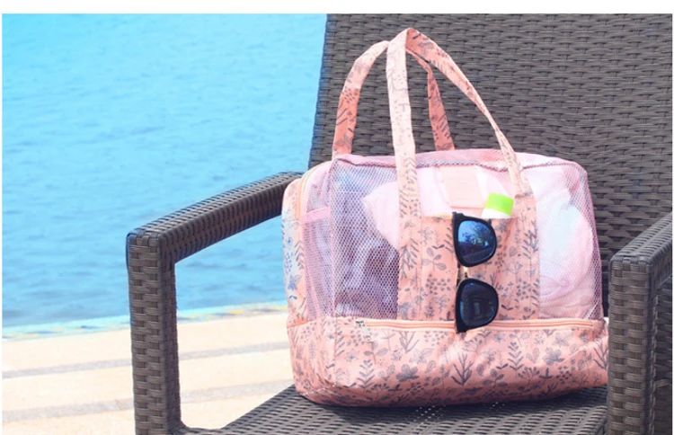 Женская нейлоновая прозрачная пляжная сумка для мокрого и сухого плавания, женские водонепроницаемые сумки для плавания, сумка для бассейна, коллекционная сумка для пляжа