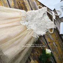 Розничная ; коллекция 6264 года; платье-пачка принцессы с золотой вышивкой и кружевом для маленьких девочек коллекция года; сезон лето; детское платье для свадебной вечеринки; одежда для маленьких девочек