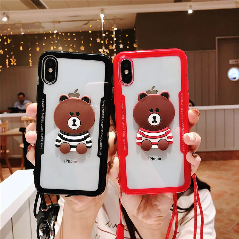 

S8 S9 Plus S9 Cover Cute Cartoon Bear Phone Case for Samsung Note 9 8 5 S7 S6 edge Samsung A520 A8 A6 J3 J710 J2 PRO J6 20 8