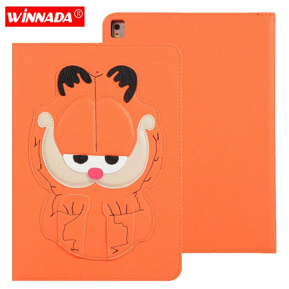 

For ipad 9.7 2017 case 3D tailored Cartoon DOG Garfield Stand Protective TPU Cover for ipad air / air 2 / pro 9.7 /ipad 9.7 2018