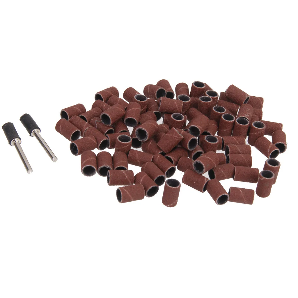 100 Rotary Tool 1/2inch Sanding Drum Sleeve Bands Mandrels Set Sandpaper Sleeves VFor Jeweler
