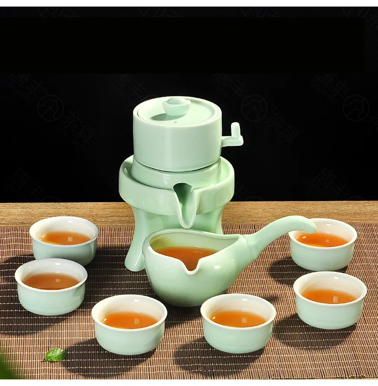 

rotate Purple sand tea set Ceramic kung fu Teapot handmade Purple sand teapot teacup gaiwan Tureen tea ceremony kettle Celadon
