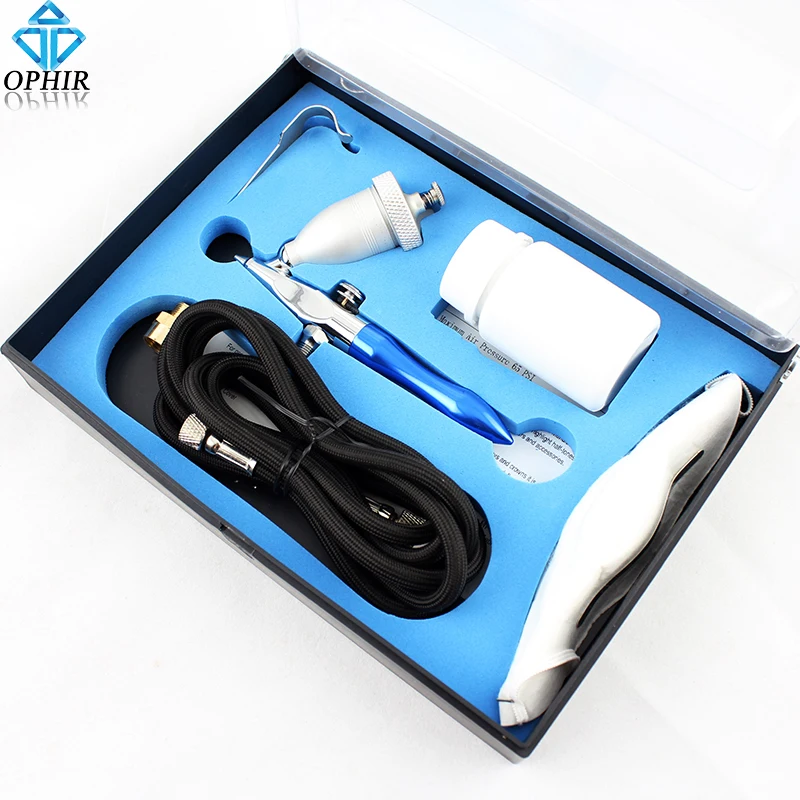 

OPHIR Pro Air Eraser Kit 0.5MM Gravity Feed Mini Sandblaster Airbrush 15CC Cup 6oz Grit Emery Sprayer Spray Gun Cleaning_AC040