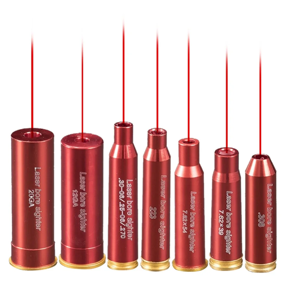 Red Dot Laser Cartridge Bore Sighter Brass Laser Bore Sight for Rifle