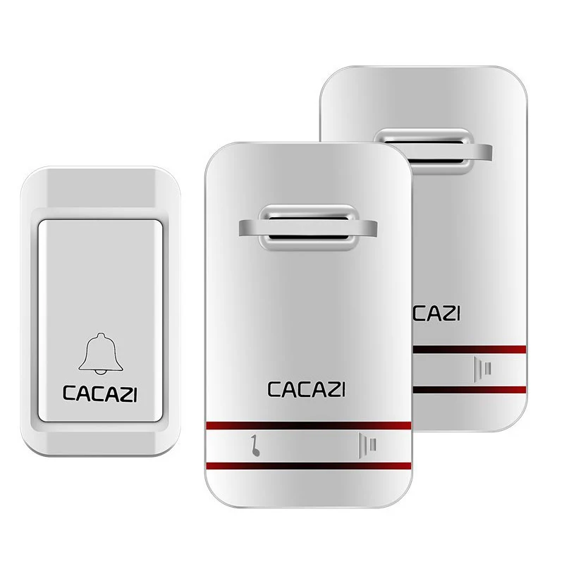 

Cacazi Self-Powered Waterproof Wireless Doorbell Led Light No Battery Home Cordless Bell 1 Button 1 Receiver(Eu Plug)