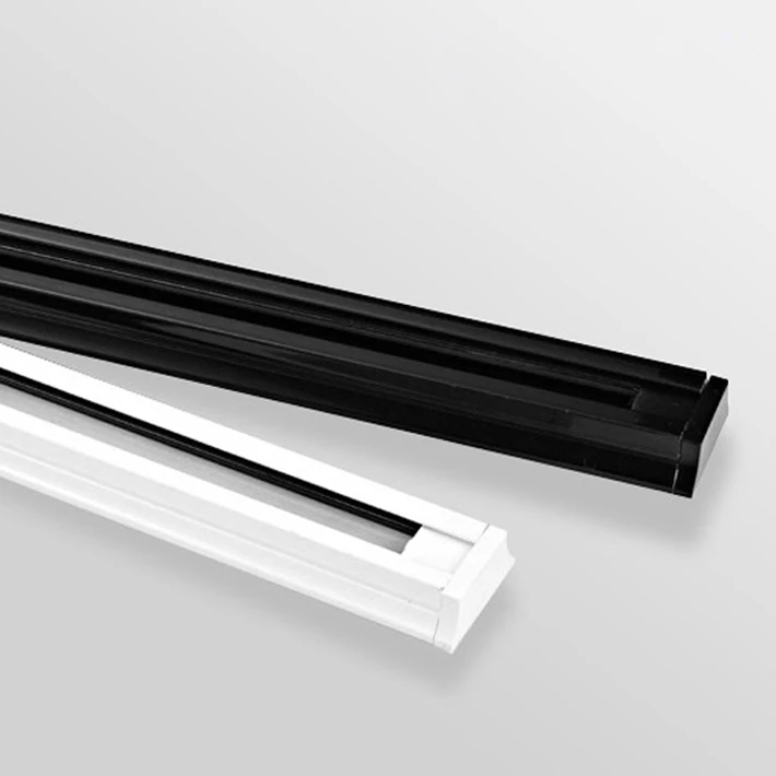 LED track light rail 1m spotlight light track white black 1 meter aluminum LED light track with end cap