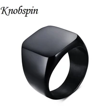 Cool Brand New Fashion Simple 316L Titanium Steel Blank Plain Men Ring Jewelry 2016 anel masculino Size 7-12 Black and Silver