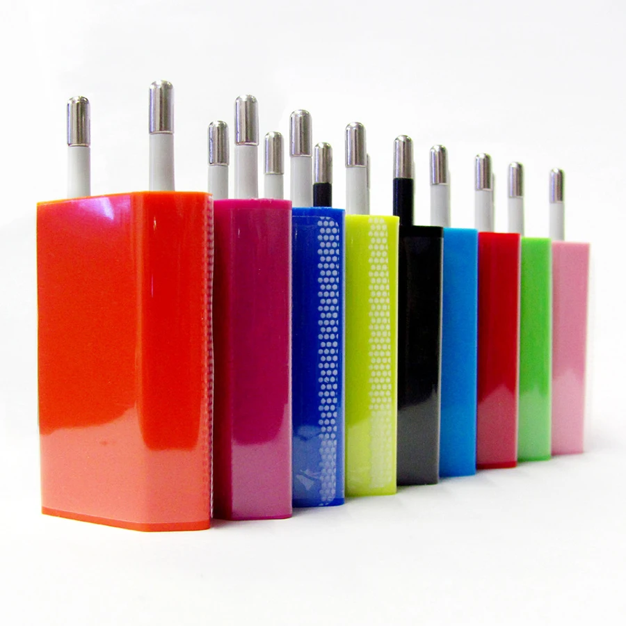 USB جدار شاحن 5 V 1A العالمي الهاتف المحمول شاحن الهاتف الذكي السفر شحن الطاقة محول ل فون 6 6 S 5 5 S SE 10 الألوان
