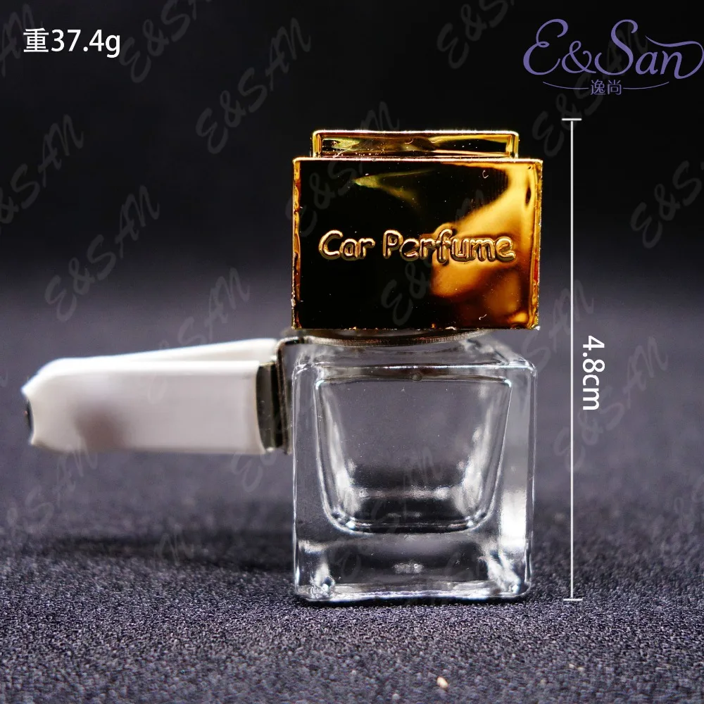 

FMSK014-6ML Square Car Vents Transparent Glass Perfume Spray Packaging Cosmetics Empty Bottle 100PCS/LOT