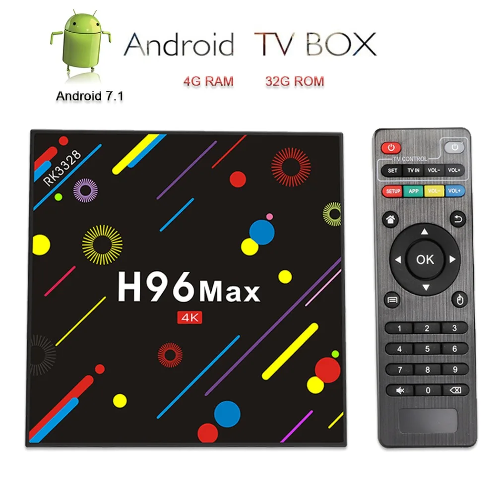 

H96 Max H2 Android TV Box Smart TV 4K IPTV Android 7.1 Set Top Box Media Player 4G RAM/32G ROM RK3328 Dual WiFi 2.4G/5G H.265