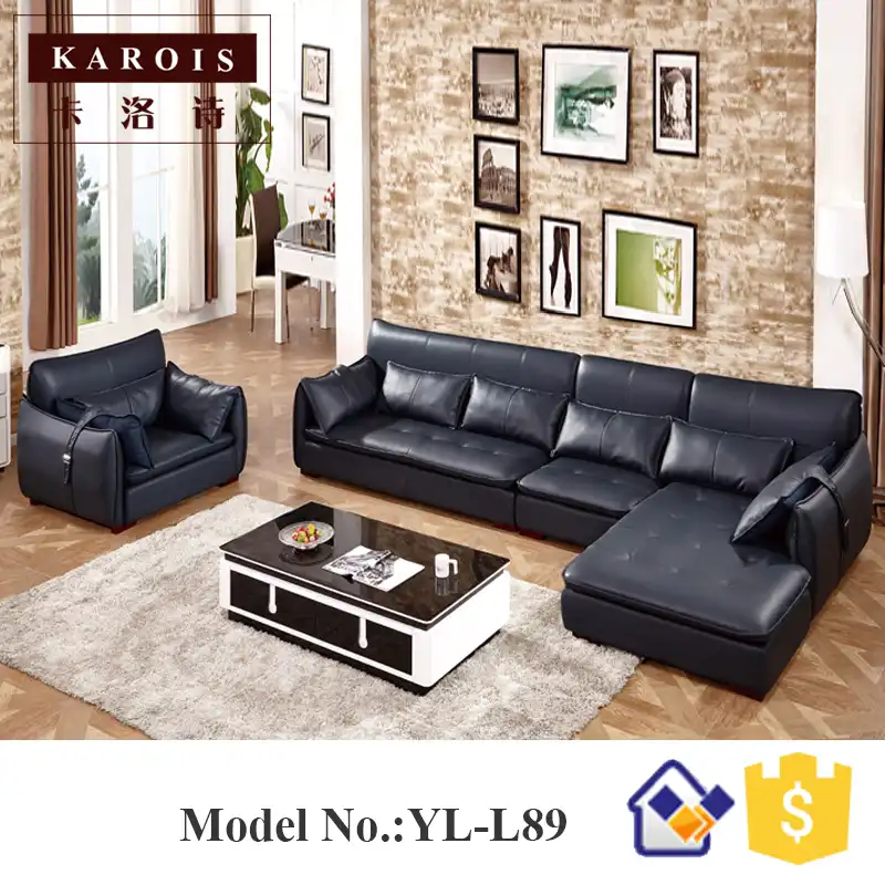 Malaysia Royal Living Room Furniture Sets Scandinavian Lorenzo Navy Blue Sofa