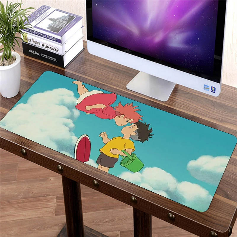 

70x30cm Cute Large XL Mousepad Ponyo on the Cliff Mouse Pad Best Gamer Gaming Fashion Rubber For Laptop Notebook desk mats