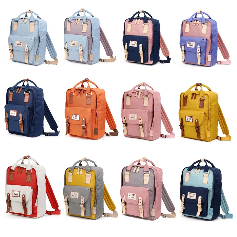 Новые модные женские холщовые рюкзаки ярких цветов, школьные сумки для ...