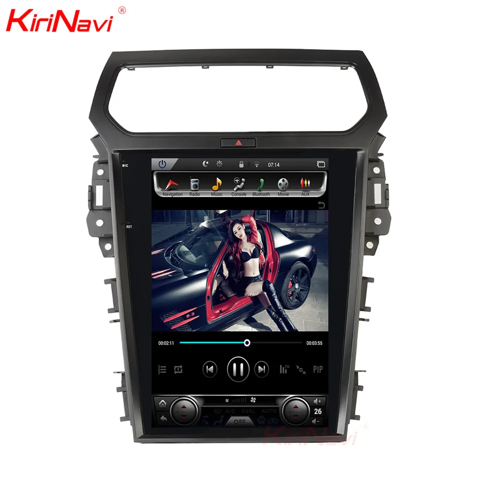 Discount KiriNavi Android 7.1 Vertical Screen Tesla Style 12.1 inch Touch Screen Car Radio DVD For Ford Explorer Gps Navigation System 2