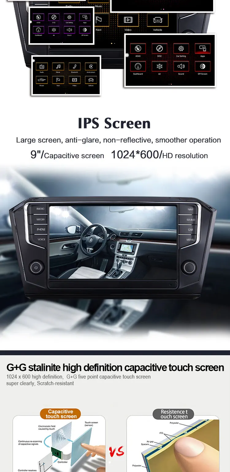 Автомобильный мультимедийный плеер DVD Android8.1 для VW/Volkswagen/Golf/Polo/Tiguan/Passat/Jetta/CC/SEAT/leon/Skoda/EOS " 2G/32G радио gps
