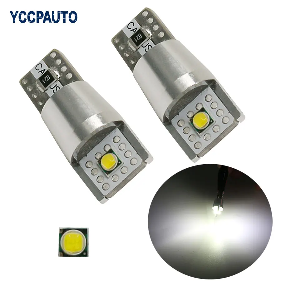

T10 W5W For Car Backup Reverse Dome License Plate lamp 168 194 Bulb High Power Cree LED Chips 6W Canbus NO Error White 2Pcs