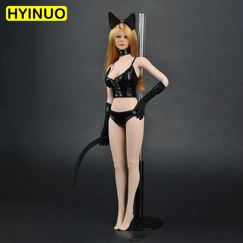 

1/6 Scale Female Sexy Cat Girl Costume Black Sexy Catwomen Suit Clothes Clothing Suit Set Model for 12''Action Figure Body Toys