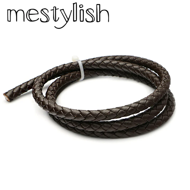 Плетеный шнур Mestylish из натуральной кожи диаметром 8 мм веревка подходит для
