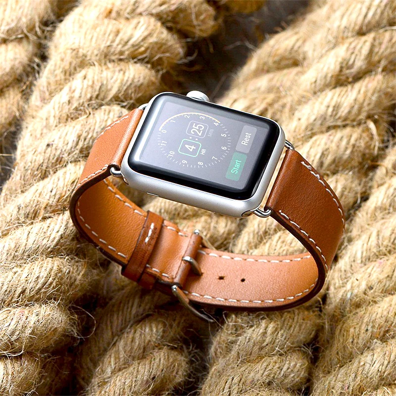 Ремешок для Apple Watch группа 42 мм 38 мм Роскошные модные из натуральной кожи браслет ремень для Iwatch серии группа 1 2 3 4