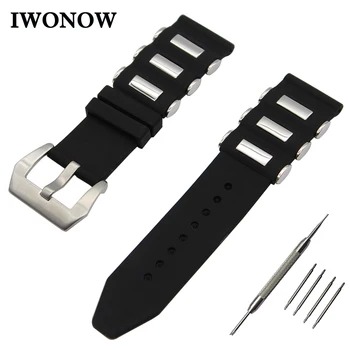 

Silicone Rubber Watch Band 22mm for LG G Watch W100 / W110 / Urbane W150 Stainless Steel Pre-v Buckle Strap Wrist Belt Bracelet