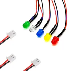 100 Pcs 3 V 5 V 6 V 9 V 12 V 24 V 36 V 48 V 110 V 220 V Рассеянный 8 мм светодиодный с 20 см провода и XH2.54 штепсельной вилки, оранжевый, розовый, фиолетовый