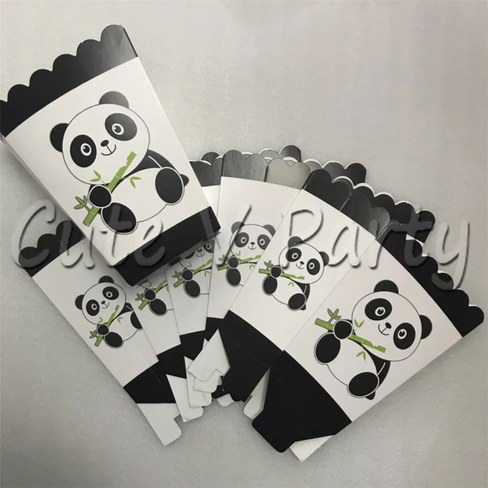 

6pcs/lot Cartoon Panda Theme Birthday Party Popcorn Box Print Popcorn Box Cartoon Theme Party Suppliers Decorations