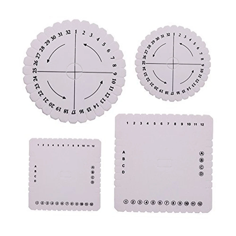 

Mixed 4pcs/Set Bracelet Knitting Kumihimo Disc Disk Tray Braided Rope Knot Round Square Knitting Tool