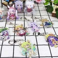 Porte-clés Anime Kobayashi San Chi, 1 pièce, porte-clés Dragon No Maid, Miss Kobayashi, Elma, jouets, anneaux