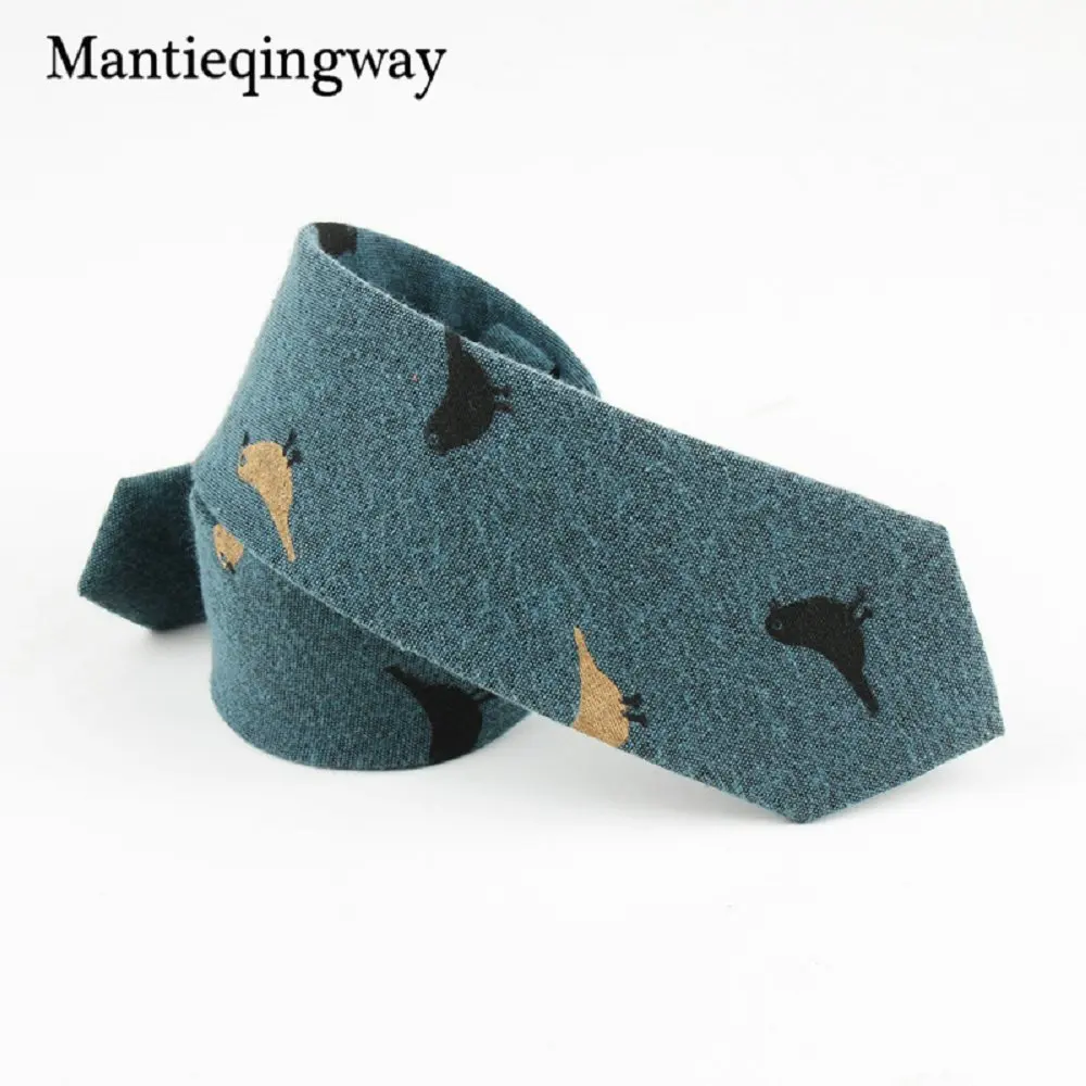 42 Mantieqingway 6 см Мужской Хлопковый ежедневный Галстук Свадебный Жених жаккардовые галстуки с принтом птиц граваты листья бабочка в деловом стиле - Цвет: 42
