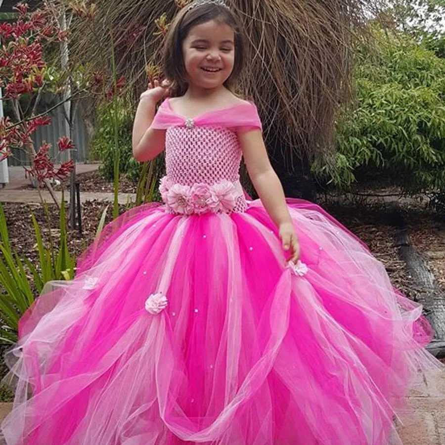 Glittery Flower Girls Tutu Dress Kids Princess Wedding Party Dresses for Christmas Costumes Baby Pageant Fancy Tutu Ball Gown (12)