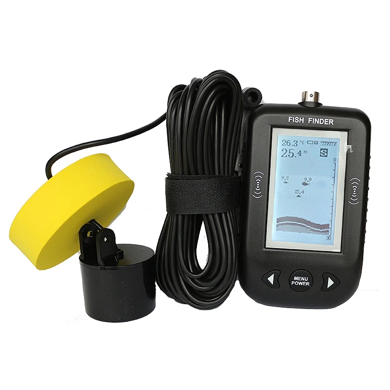  Xf02 45 Degrees Portable Wired Sonar Sounder Fish Finder Depth 100M Echo Sounder For Fishing In Rus