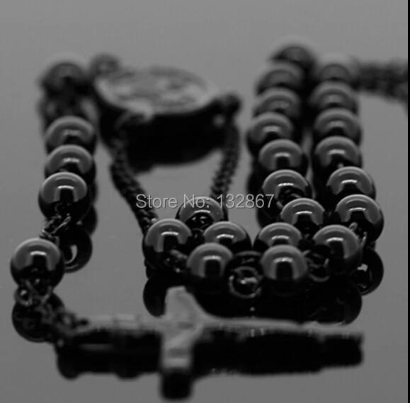 Ожерелье из черной цепочки нержавеющей стали (26 ''+ 5 3'')6 мм/44 г|rosary saints|necklace