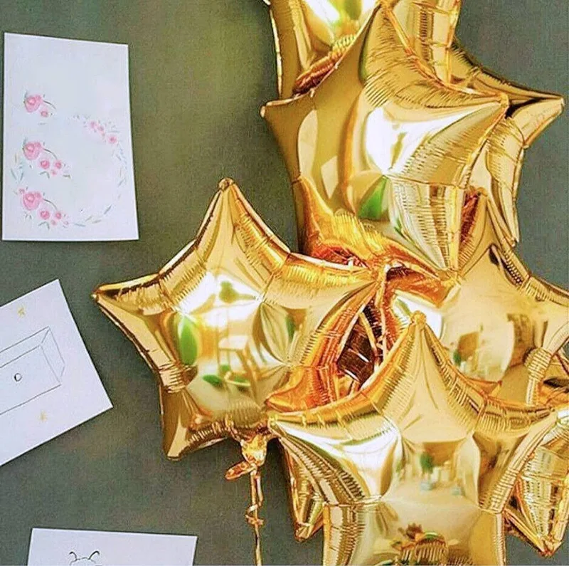 15 шт. = 18 ''с звездами шарами + 12 дюймов золото конфетти шары с черный латекс