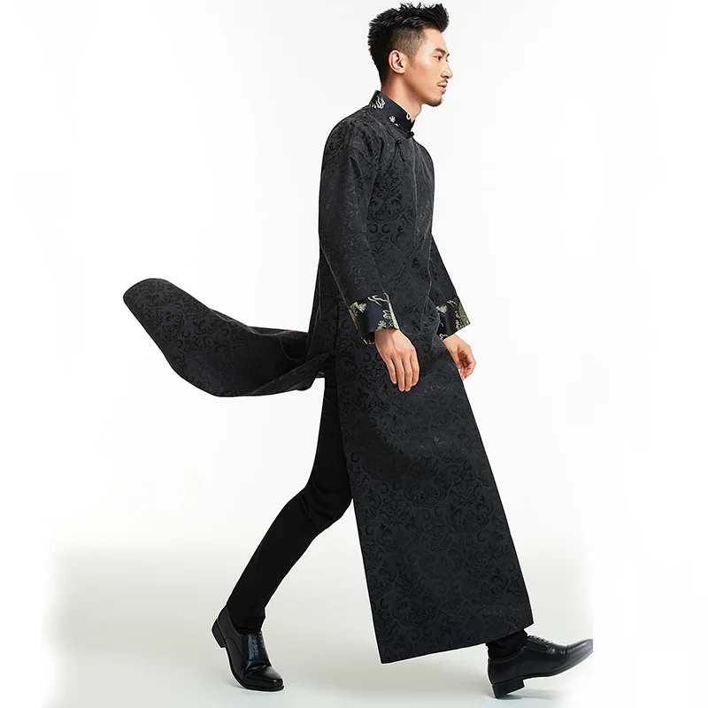 Asian wedding Groomsman costume long gown Cross talk Show Robe Photo studio Wedding theme Men Clothes For Oversea Chinese
