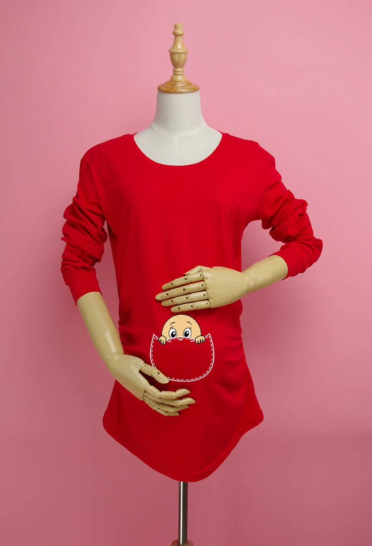 

baby face" Peekaboo series of clothes for pregnant women Christmas gift 100% cotton maternity long-sleeved T-shirt