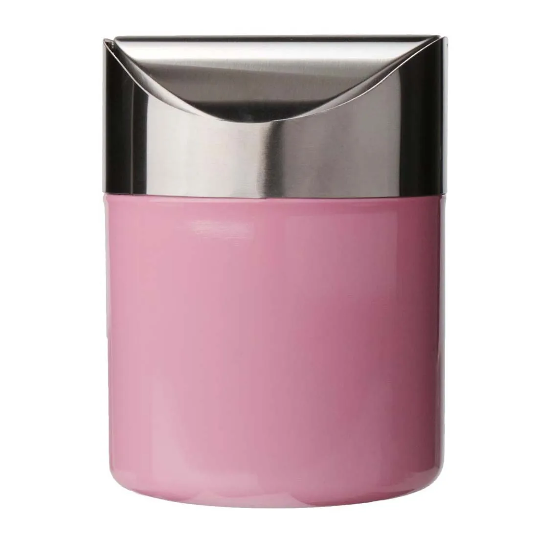 Pink Нержавеющая сталь 1.5L мини Worktop кухонное ведро для мусора мусор с откидной крышкой - Цвет: Pink