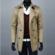 Мужские на сезон осень-весна средней длины пальто мужской подростковый Тренч корейский Повседневный ветровка двубортное пальто 6XL 7XL 8XL 9XL